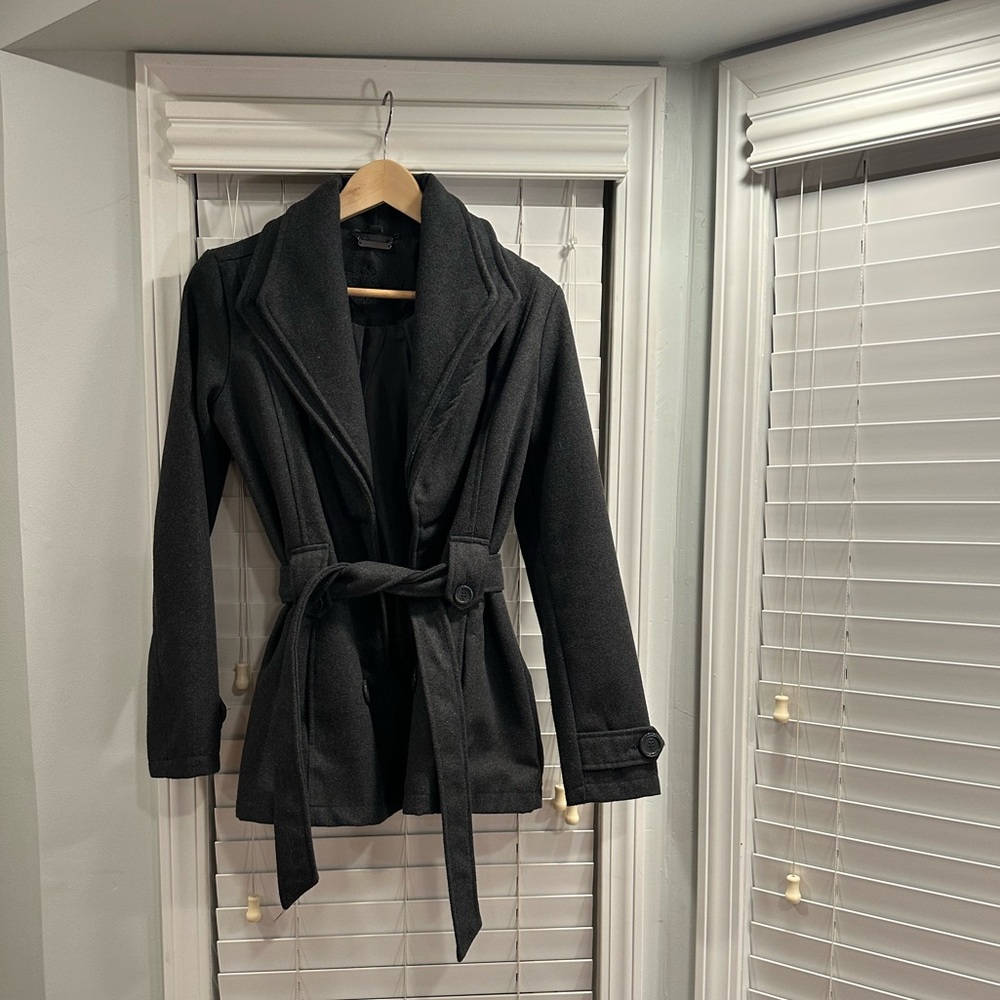 JouJou double breasted wool blend pea coat.
